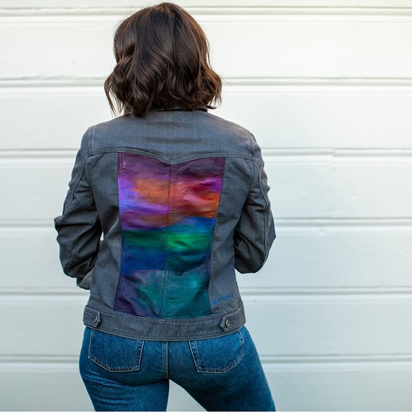 Hand Painted Denim Jacket - Picture 7 of 9